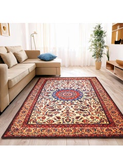 Status Contract Status Contract Polyester Yarn 3D Printed Vintage Persian Carpet with Anti Slip Backing for Bedroom/Living Area/Home (5 X 7 ft, Multicolour)  - Image 1