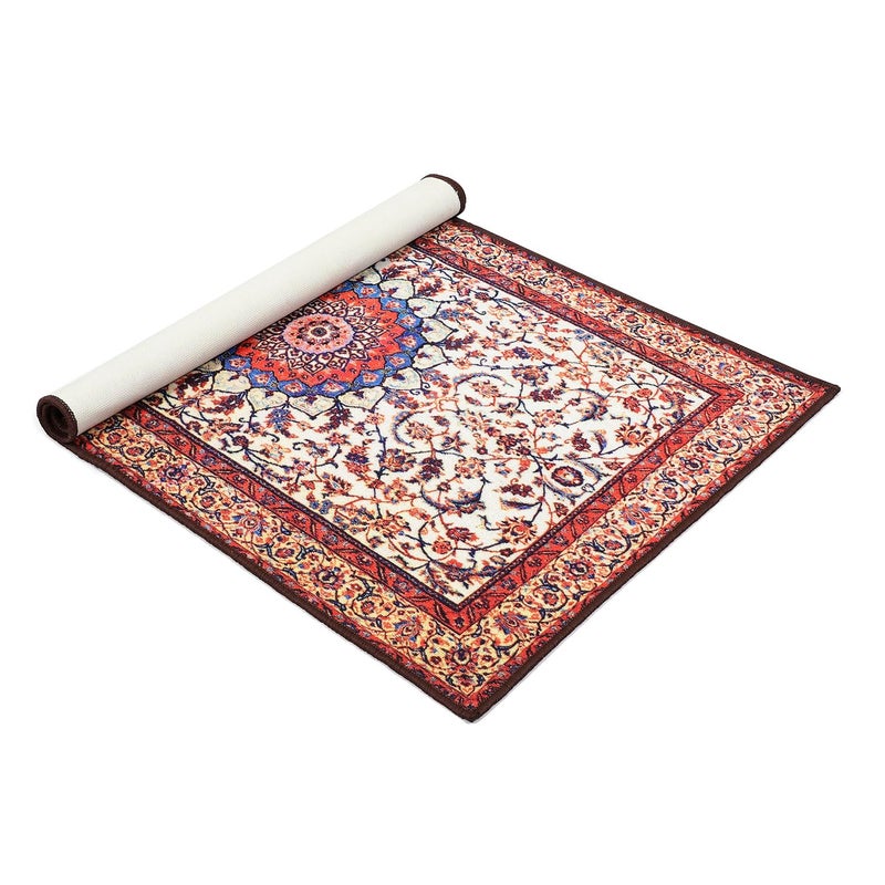 Status Contract Polyester Yarn 3D Printed Vintage Persian Carpet with Anti Slip Backing for Bedroom/Living Area/Home (5 X 7 ft, Multicolour) - Image 4