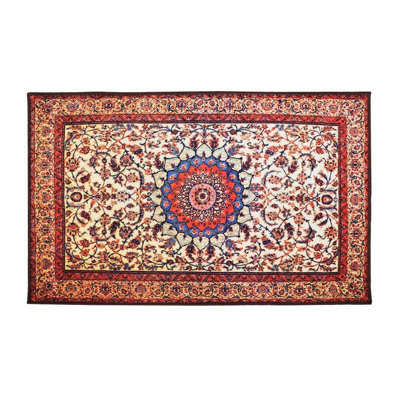Status Contract Polyester Yarn 3D Printed Vintage Persian Carpet with Anti Slip Backing for Bedroom/Living Area/Home (5 X 7 ft, Multicolour) - Image 2