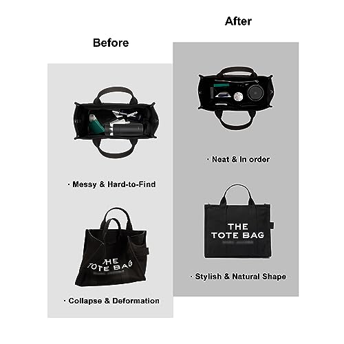 ETTP Purse Organizer Insert For Handbags, Tote Bag Organizer Insert, Compatible with MJ Tote and Onthego(X-Large, Black) - Image 5