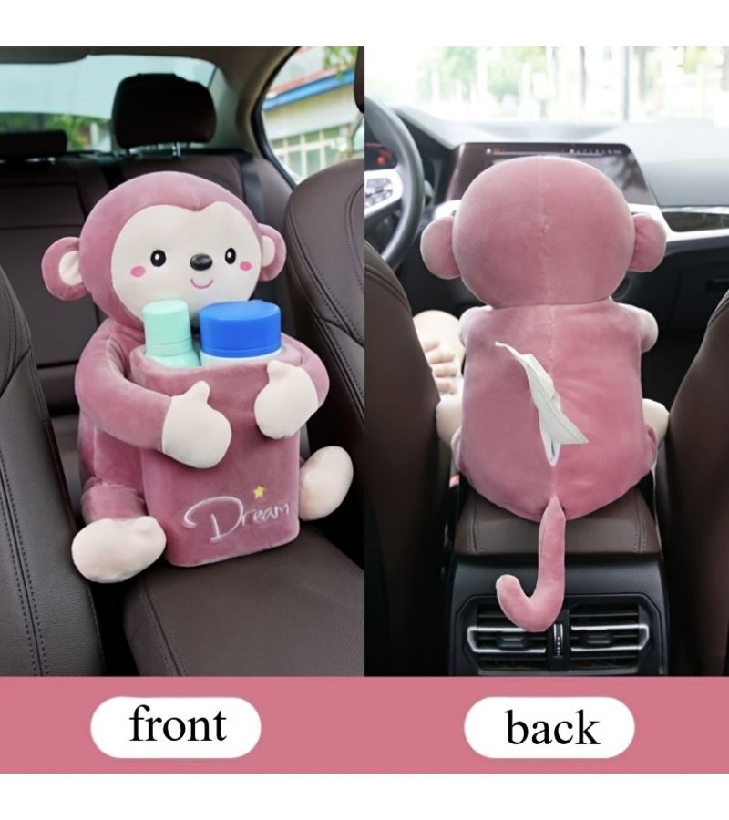 Purple Monkey Car Trash Can And Tissue Box 2 In 1 Combo For Hanging Use - Image 3