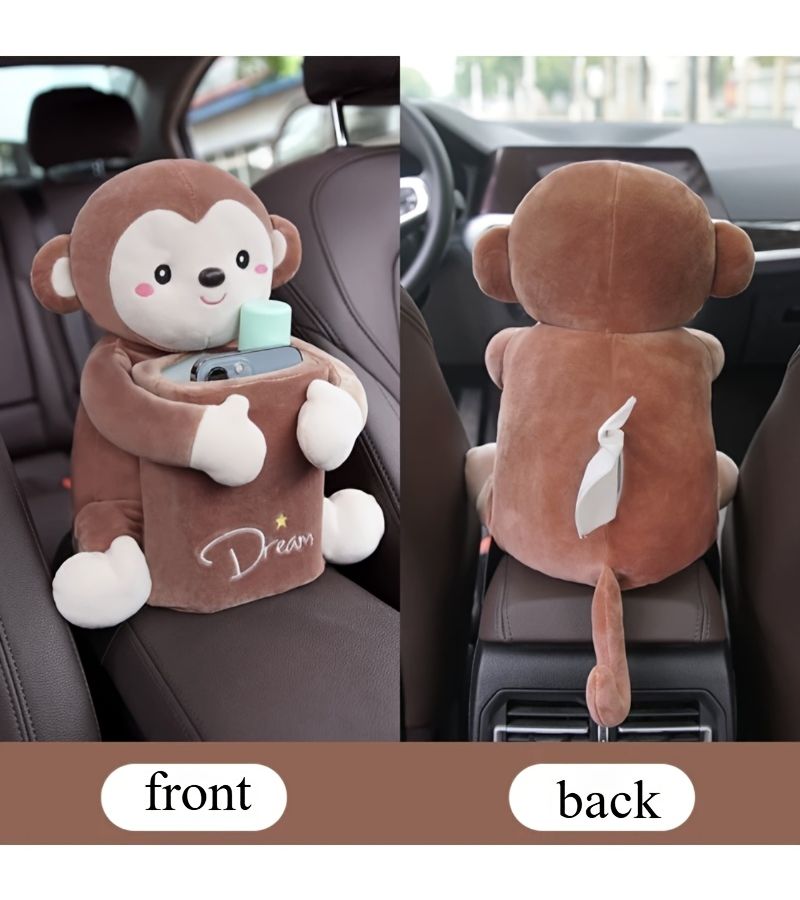 Purple Monkey Car Trash Can And Tissue Box 2 In 1 Combo For Hanging Use - Image 4
