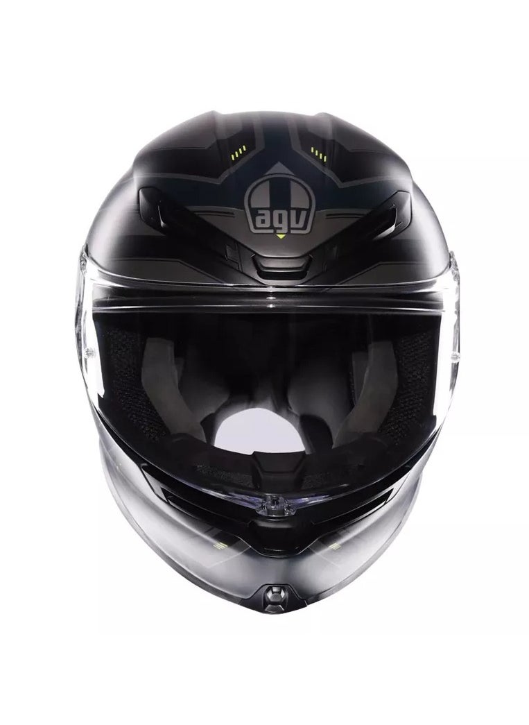 AGV - K6 S ENHANCE MATT GREY/YELLOW FLUO - MOTORBIKE FULL FACE HELMET E2206 - Image 1