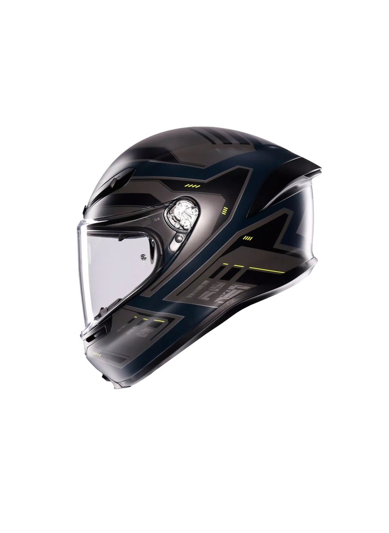 AGV - K6 S ENHANCE MATT GREY/YELLOW FLUO - MOTORBIKE FULL FACE HELMET E2206 - Image 1