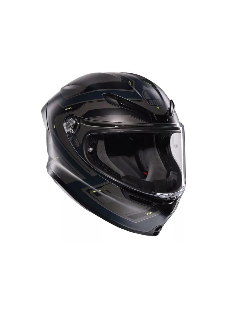 AGV - K6 S ENHANCE MATT GREY/YELLOW FLUO - MOTORBIKE FULL FACE HELMET E2206 - Image 1