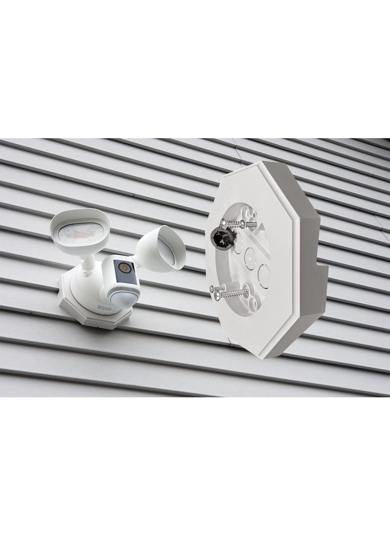 iMBAPrice iMBAPrice IMBA81412 White Vinyl Vertical Siding Lamp Octagon Mounting Kit with Builtin Electrical Box for 12 Inch 05 Outdoor Vertical Siding LAP 2Pack  - Image 4