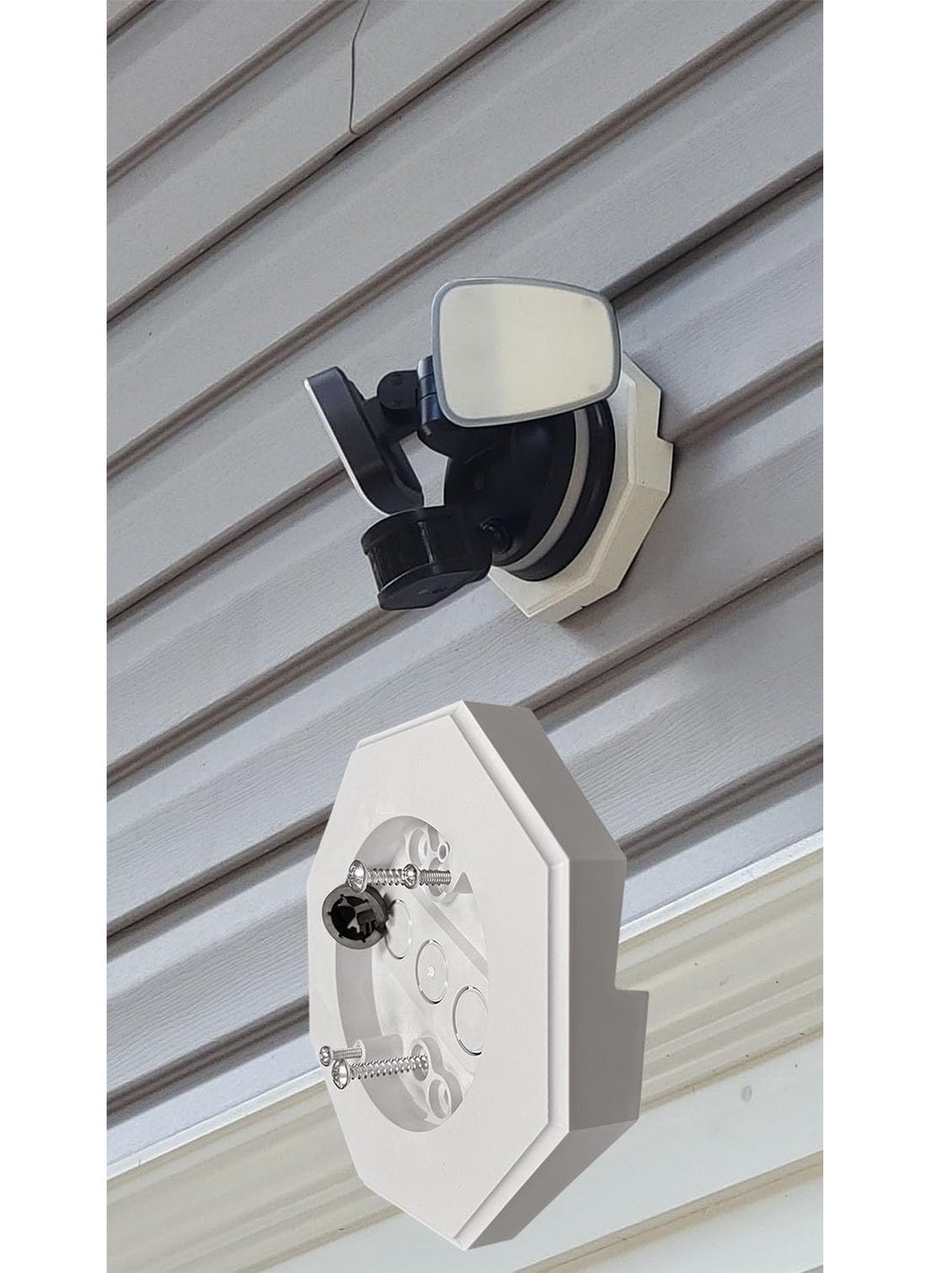 iMBAPrice iMBAPrice IMBA81412 White Vinyl Vertical Siding Lamp Octagon Mounting Kit with Builtin Electrical Box for 12 Inch 05 Outdoor Vertical Siding LAP 2Pack  - Image 5