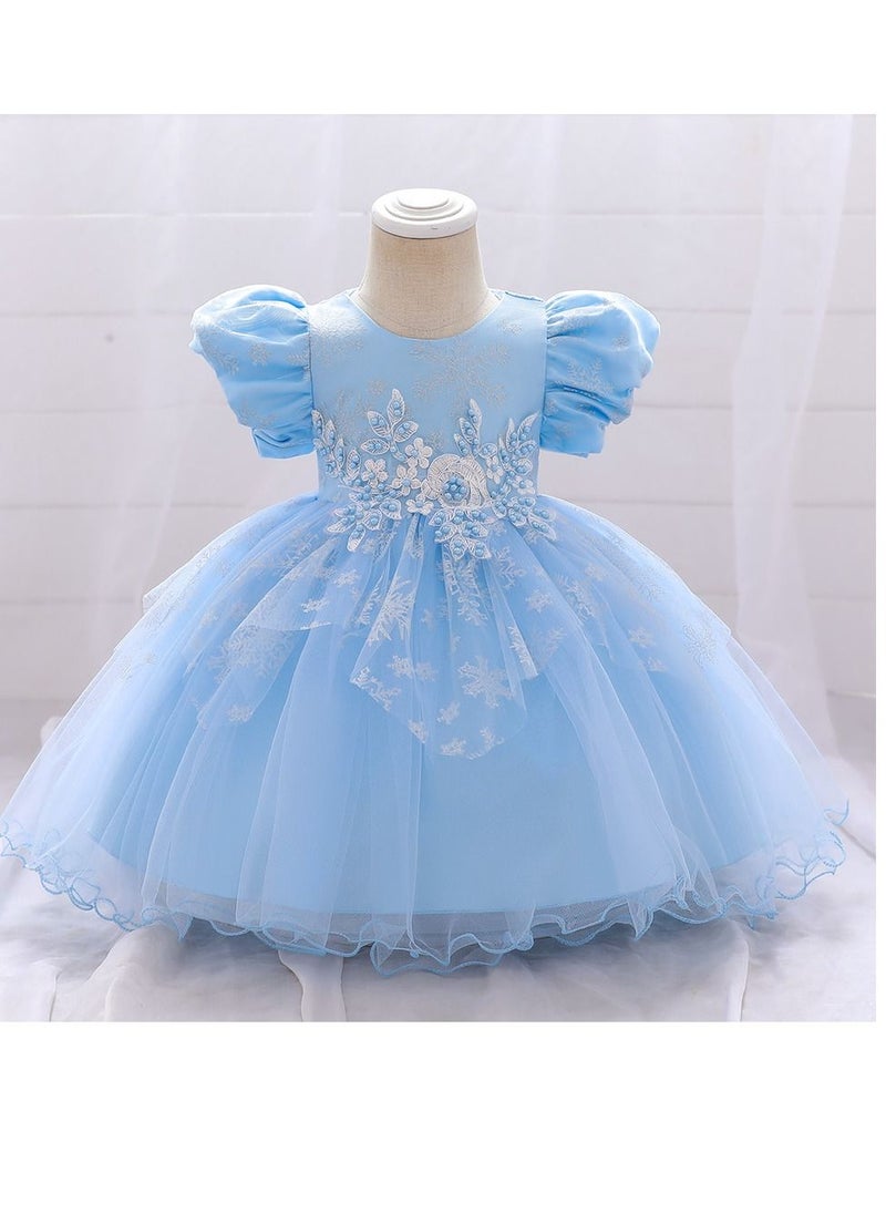 Loquat Fashionable Cute Girls Dresses Blue  - Image 1