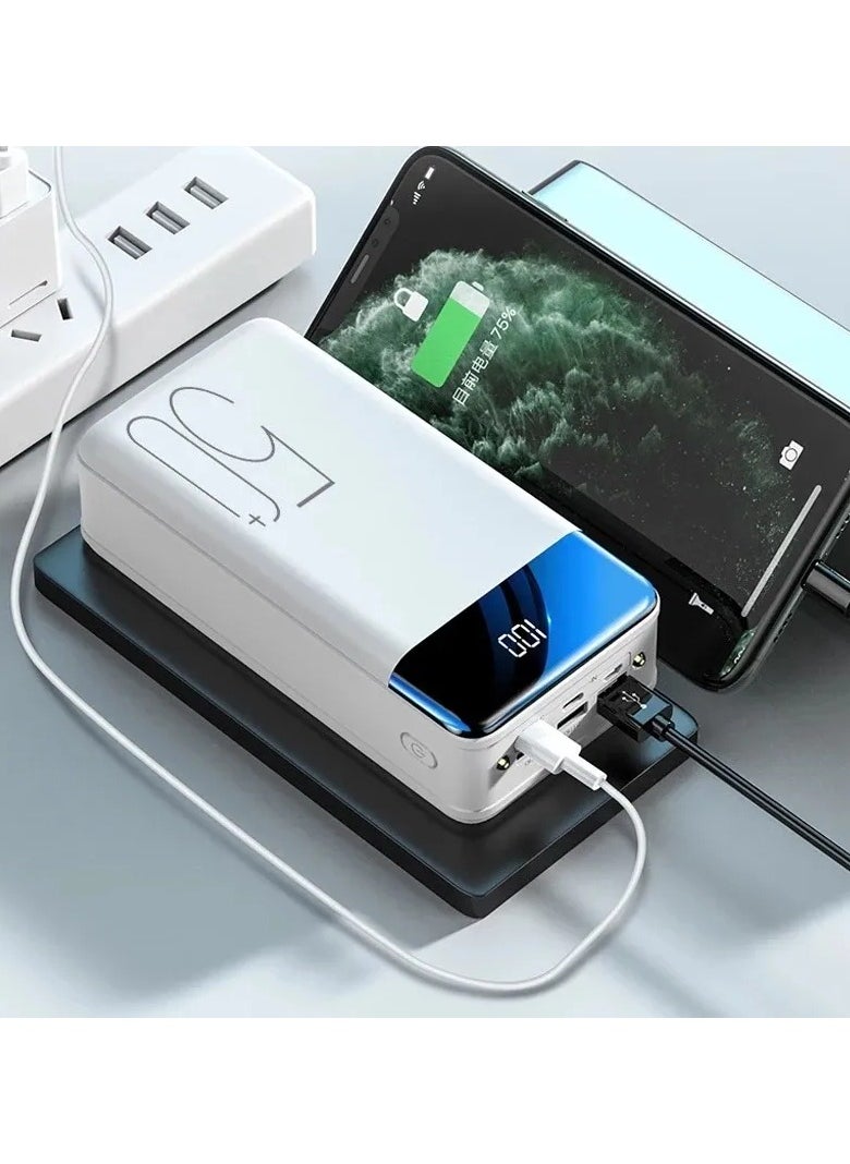 Mirror Screen Digital Display 50000mAh Power Bank - High-Capacity Portable Charger with Dual USB Ports, Fast Charging, and LED Indicator - Ideal for Smartphones, Tablets, and USB Devices