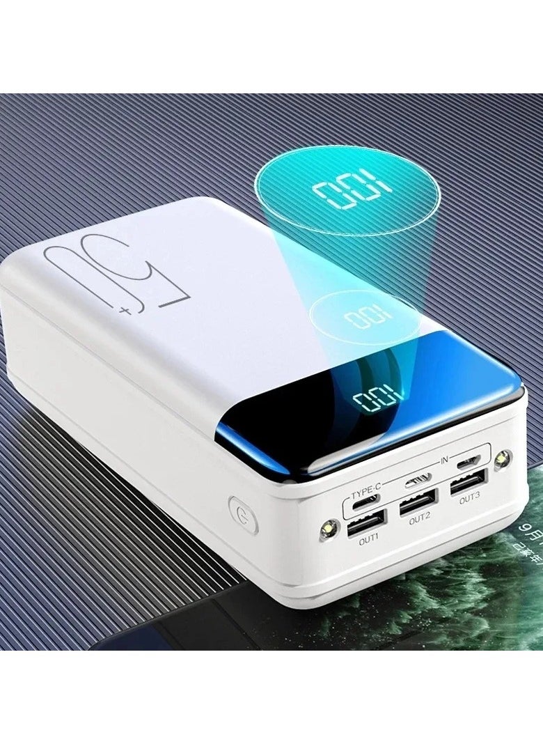 Mirror Screen Digital Display 50000mAh Power Bank - High-Capacity Portable Charger with Dual USB Ports, Fast Charging, and LED Indicator - Ideal for Smartphones, Tablets, and USB Devices