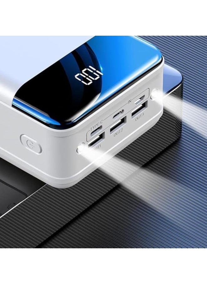 Mirror Screen Digital Display 50000mAh Power Bank - High-Capacity Portable Charger with Dual USB Ports, Fast Charging, and LED Indicator - Ideal for Smartphones, Tablets, and USB Devices