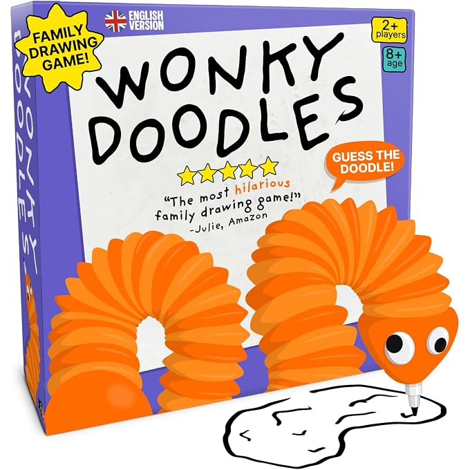 Lucky Egg Wonky Doodles  Hilarious Drawing Games for Family Game Night & Parties  Family Board Games for Adults with Wonky Doodler, 150 Word Cards & Whiteboard  Best Family Games for Ages 8+ - Image 1
