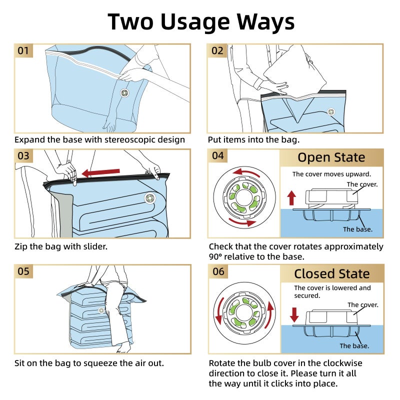 TAILI Vacuum Storage Bags 4 Pack, Extra Large Cube (40x28x18x18 Inch), Supe Jumbo Vacuum Seal Bags for Bedding Comforter, Blanket, Closet Space Saving, Cream - Image 4