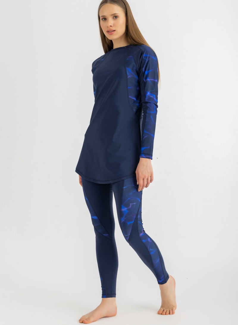 Libra Asymmetrical Basic Swimsuit - Midnight Blue