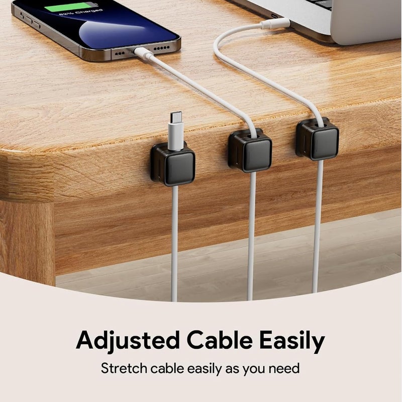 LINJIE Cord Organizer Holder,8 Pcs Magnetic Cord Organizer, Wire Holder Keeper Organizer Management, Hide Or Organize Usb Charger Cable Sutible For Home/Office/Table Edges/Table Corners - Image 3