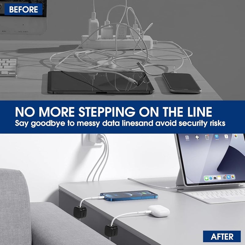 LINJIE Cord Organizer Holder,8 Pcs Magnetic Cord Organizer, Wire Holder Keeper Organizer Management, Hide Or Organize Usb Charger Cable Sutible For Home/Office/Table Edges/Table Corners - Image 4