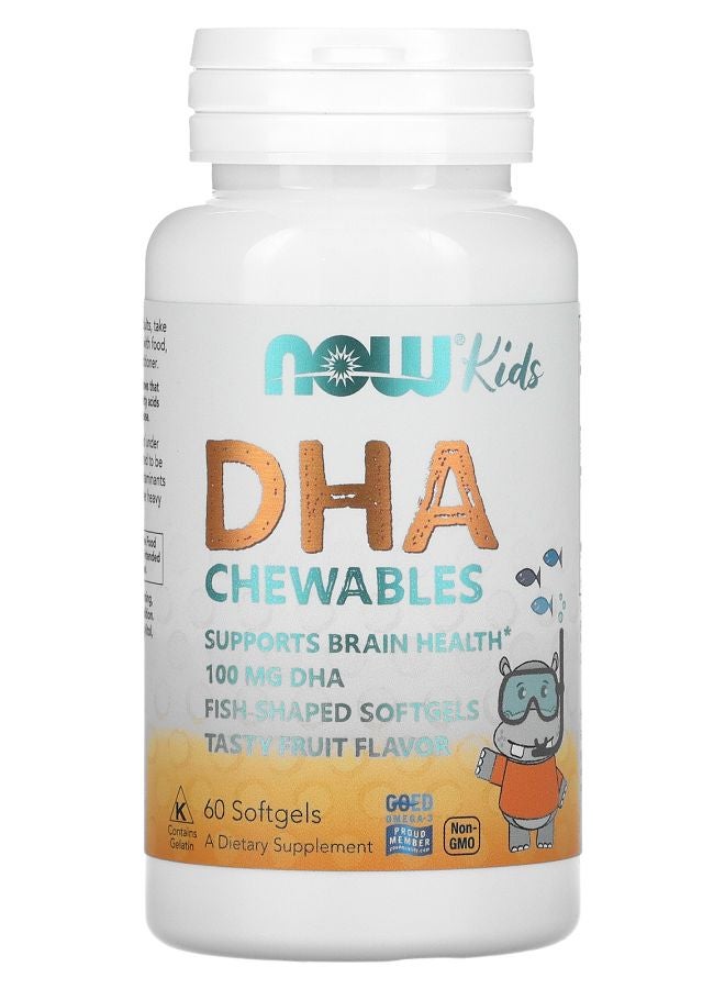 now Kid's DHA Chewables Tasty Fruit 60 Softgels