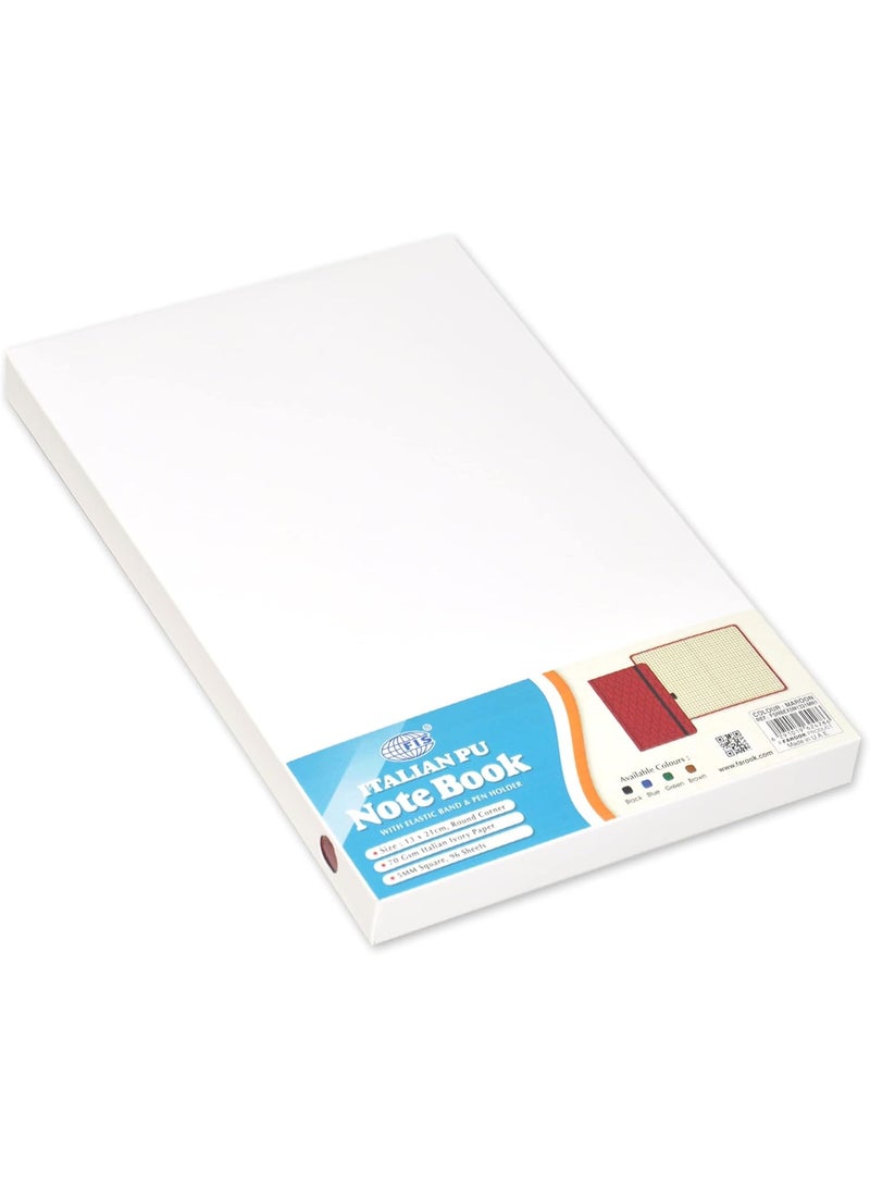 FIS دفتر تنفيذي FIS®، بحجم 13x21 سم، 96 ورقة مربعة 5 مم مع نافذة PU مرنة تصميم مارون 1 -FSNBEX5M1321MR1 - Image 3