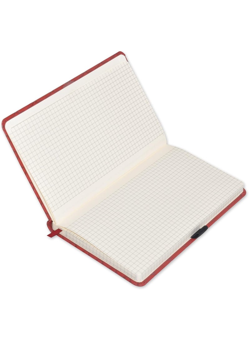 FIS دفتر تنفيذي FIS®، بحجم 13x21 سم، 96 ورقة مربعة 5 مم مع نافذة PU مرنة تصميم مارون 1 -FSNBEX5M1321MR1 - Image 2