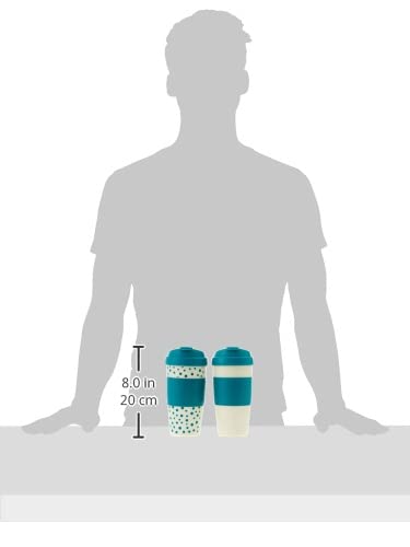 كوبكو مجموعة قابلة لإعادة الاستخدام من كوبو من أكواب سفر جدار مزدوجة معزولة 2 (حزمة 1) أبيض/تيل - Image 4