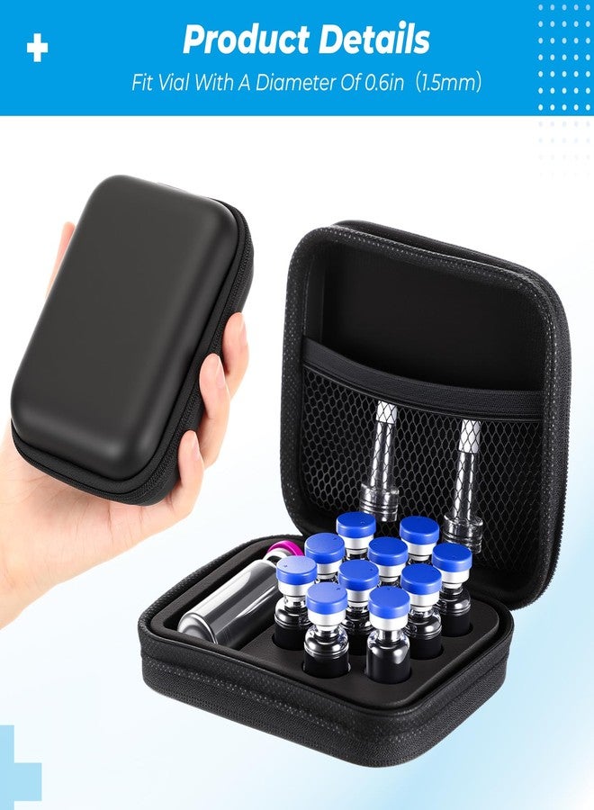 Qunclay Peptide Case Vial Storage 10 x 3ml + BAC & Case Holds Vials Water BAC Peptide GLP1, EVA Material, Portable Travel Storage Box Fridge Freezer Travel, with Mesh Pocket - Image 3
