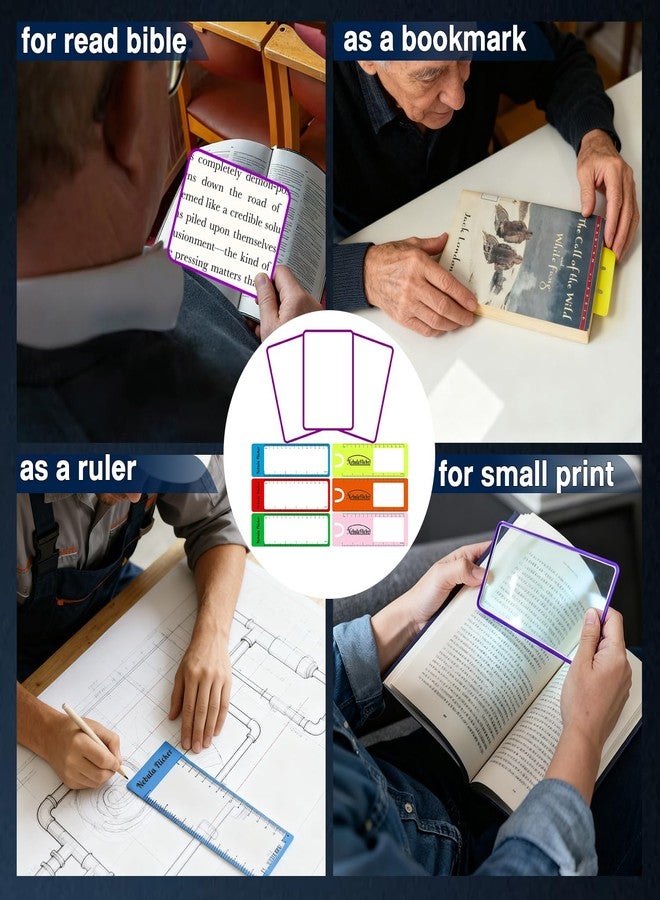 NebulaFlicker 3 PCs Magnifying Sheet Lightweight Page Magnifier for Reading 3X Fresnel Lens with 3 PCs Magnifying Ruler and 3 PCs Magnifying Bookmark for Low Vision & Seniors - Image 5