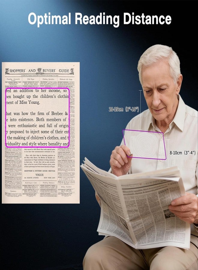 NebulaFlicker 3 PCs Magnifying Sheet Lightweight Page Magnifier for Reading 3X Fresnel Lens with 3 PCs Magnifying Ruler and 3 PCs Magnifying Bookmark for Low Vision & Seniors - Image 4