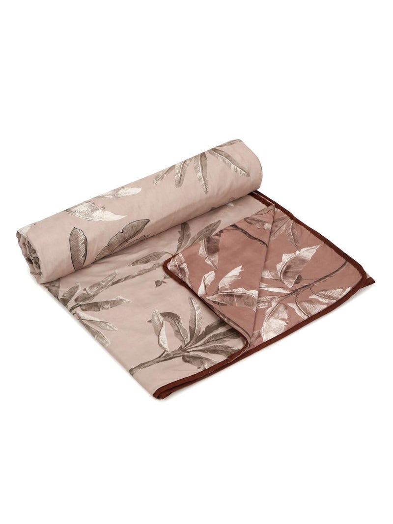 Cortina Cortina Ultra-Soft Microfiber Reversible 120 GSM Abstract Single AC Blanket Quilt Dohar - Chocolate (138 X 215 Cm)  - Image 1
