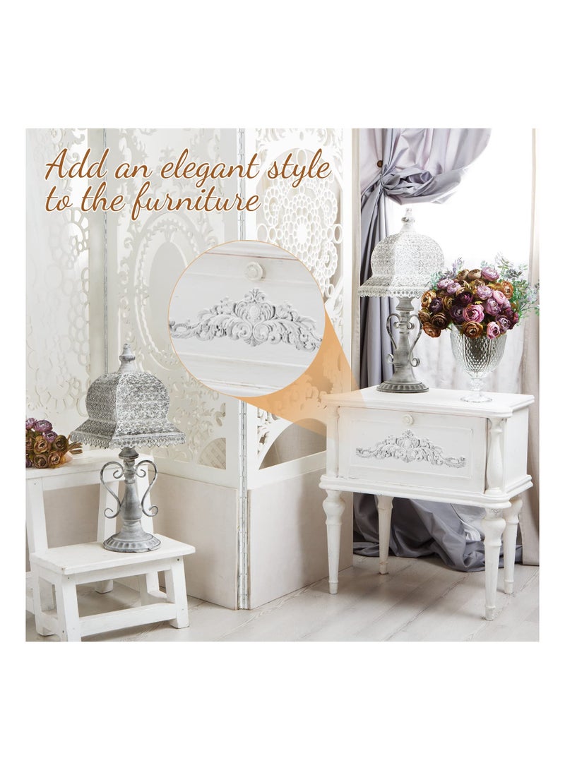 SYOSI زخارف خشبية، زخارف خشبية زخرفية، زخارف خشبية للأعمال اليدوية وزخارف للأبواب والخزائن والدولاب وزينة الأثاث 10 قطع - Image 3