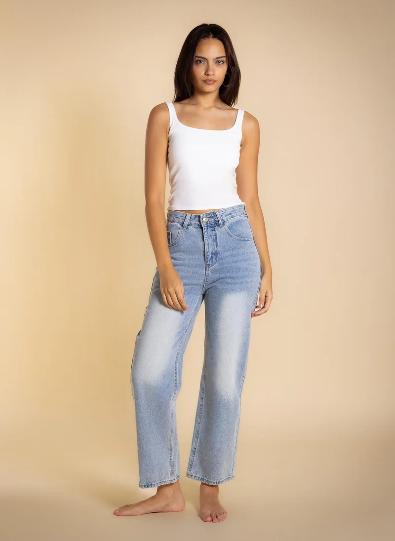 شايبس HIGH-WAIST STRAIGHT LEG JEANS