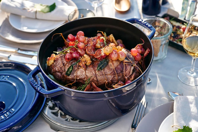 STAUB Cast Iron Roaster/Cocotte, Round, 5 L, Dark Blue, 26 cm - Image 2