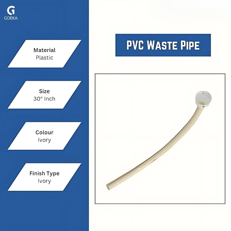 GOEKA 36-Inch Waste Pipe for Wash Basin & Sink Drain | Flexible, Durable White Drainage Pipe for Bathroom and Kitchen Water Outlet - Image 4