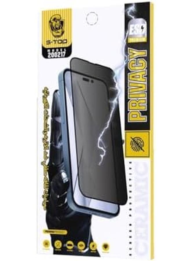 S-TOP Privacy Tempered Ceramic Compitable With Iphone 15 Screen Protector With Anti Fingerprint Coating Anti Spy And Bubble Free Application Iphone 15 Pro Max - Image 3