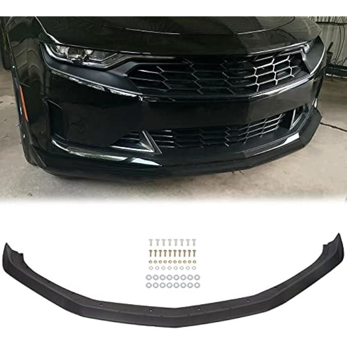 ECOTRIC Front Bumper Lip Compatible with 2016-2023 Chevy Chevrolet Camaro SS V8 Front Air Chin Underbody Front Lip Spoiler - Image 1
