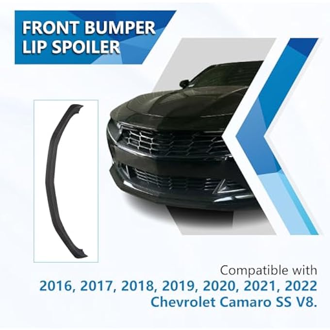 ECOTRIC Front Bumper Lip Compatible with 2016-2023 Chevy Chevrolet Camaro SS V8 Front Air Chin Underbody Front Lip Spoiler - Image 2