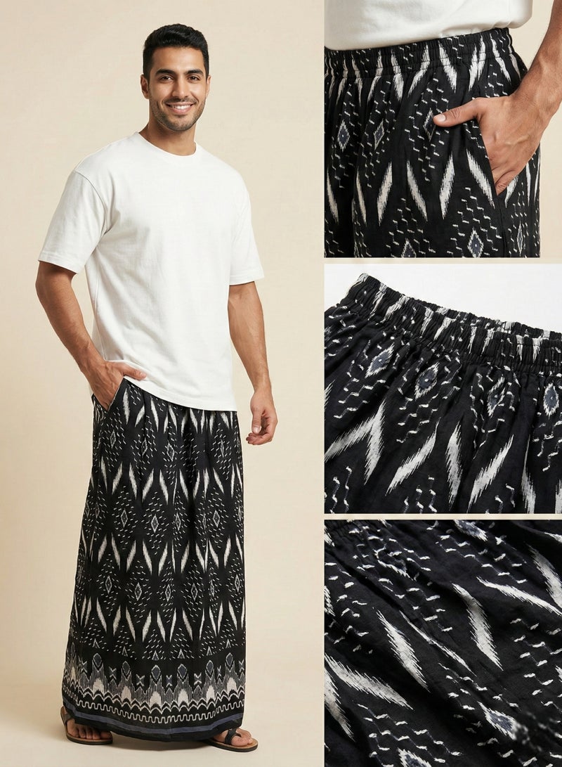 بهنس وزرة مطاط مع جيب جانبي للرجل فوطة رجالية وزرة صيفي مريحة جدا وباردة للرجال وزار رجالي معوز صارون صاروم اسباعية رجالية مناسب للمنزل والنوم وللرياضيين اوقات الصلاة - Image 1