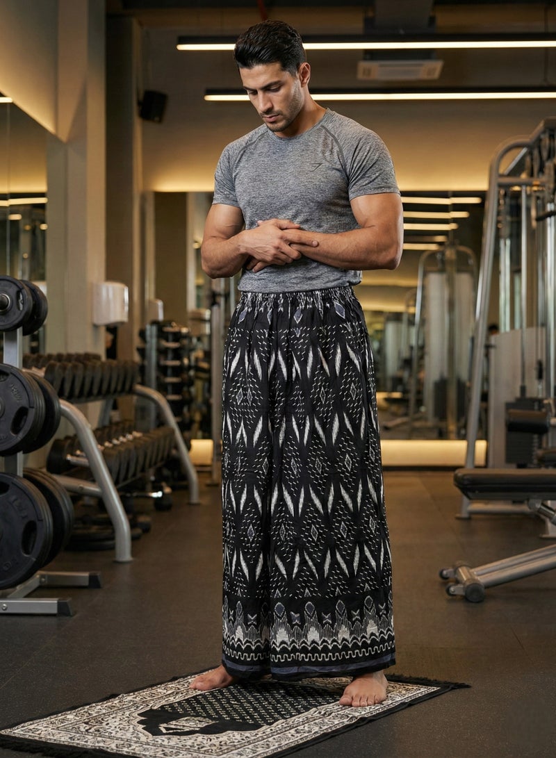 بهنس وزرة مطاط مع جيب جانبي للرجل فوطة رجالية وزرة صيفي مريحة جدا وباردة للرجال وزار رجالي معوز صارون صاروم اسباعية رجالية مناسب للمنزل والنوم وللرياضيين اوقات الصلاة - Image 2