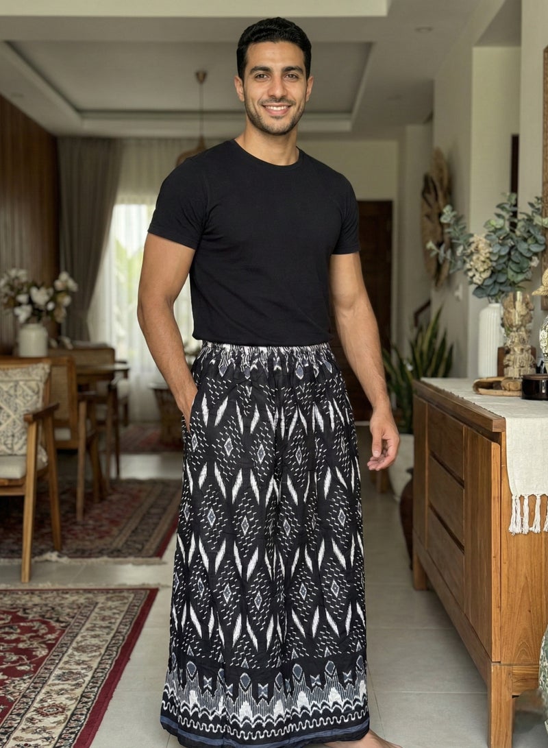 بهنس وزرة مطاط مع جيب جانبي للرجل فوطة رجالية وزرة صيفي مريحة جدا وباردة للرجال وزار رجالي معوز صارون صاروم اسباعية رجالية مناسب للمنزل والنوم وللرياضيين اوقات الصلاة - Image 3