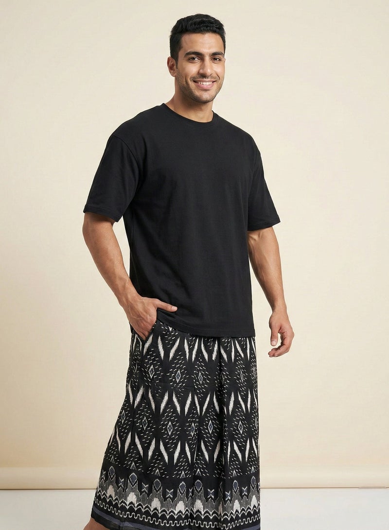 بهنس وزرة مطاط مع جيب جانبي للرجل فوطة رجالية وزرة صيفي مريحة جدا وباردة للرجال وزار رجالي معوز صارون صاروم اسباعية رجالية مناسب للمنزل والنوم وللرياضيين اوقات الصلاة - Image 5