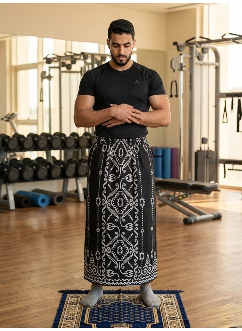 بهنس وزرة مطاط مع جيب جانبي للرجل فوطة رجالية وزرة صيفي مريحة جدا وباردة للرجال وزار رجالي معوز صارون صاروم اسباعية رجالية مناسب للمنزل والنوم وللرياضيين اوقات الصلاة - Image 3