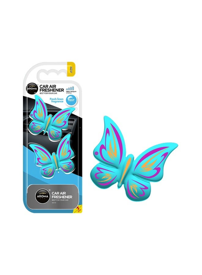 أروما معطر جو للسيارة برائحة الكتان المنعش بتصميم فراشة - معطر أنيق، مقاوم للانسكاب، وذو رائحة جميلة تدوم طويلًا لأي مركبة (عبوة من قطعتين) - Image 3