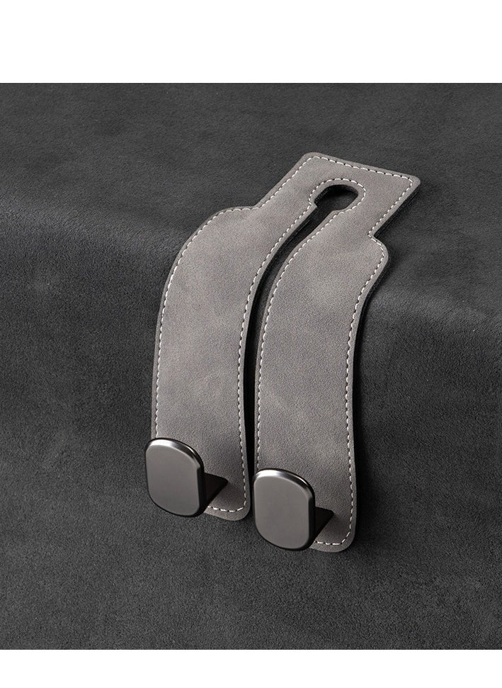 Generic 1 Pcs Car Headrest Leather Hook Vehicle Back Seat Hanger for Purse Groceries Bag（Grey）  - Image 1
