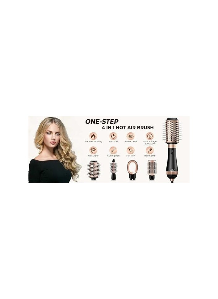 MoeHair - Moehair Professional 4 in 1 Thermal Hair Dryer Brush for Women and Girls, 1000 Watts, Dry & Keep Hair Moisture, Reduce Styling Time, MO-7154 - Image 1
