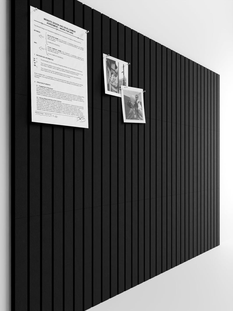 Bumusty Large Felt Notice Board 48" x 36" Cork Board Alternative-12 Pack with 70 Safe Removable Adhesive Tabs, Cork Boards for Walls for Home Office Classroom Pin Board-Black - Image 1