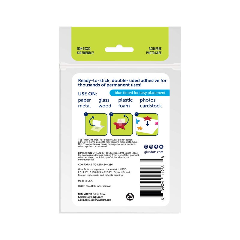 Glue Dots Double-Sided Permanent Dots, 6 Pack, 1/2'', Blue Tint, Pack of 360 (OF111PERM-AMZ) - Image 4