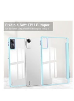 Case 2023 Released Redmi Pad SE 11" Case, Clear Back Transparent with Pen Holder, Redmi Pad se Cover, Tablet Case with Auto Sleep Function, Trifold Stand, Shockproof, Lightweight (Redmi Pad SE, Blue Sky)  - Image 3
