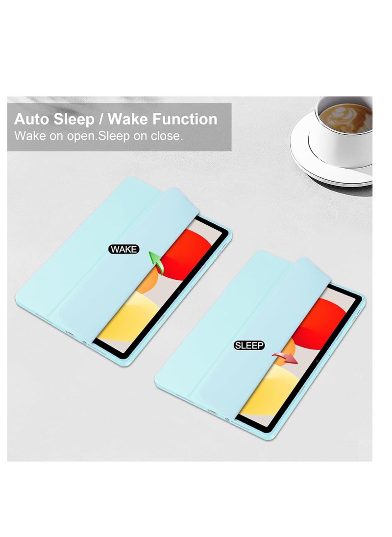 Case - 2023 Released Redmi Pad SE 11" Case, Clear Back Transparent with Pen Holder, Redmi Pad se Cover, Tablet Case with Auto Sleep Function, Trifold Stand, Shockproof, Lightweight (Redmi Pad SE, Blue Sky) - Image 1