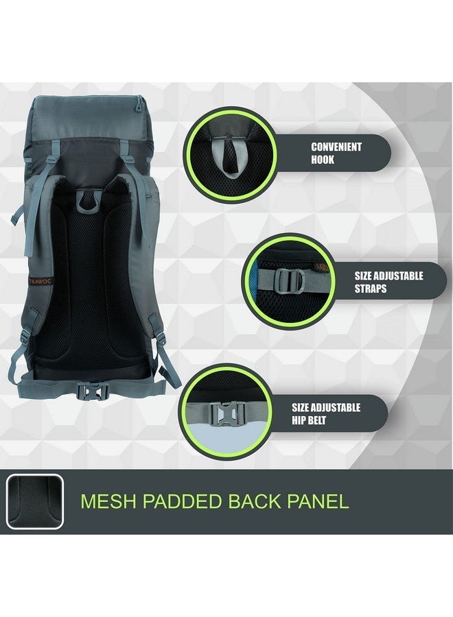 TRAWOC HOVER 50L Travel Backpack for Men & Women Trekking Hiking Rucksack Bag for Men & Women, LHK002, Grey - Image 4