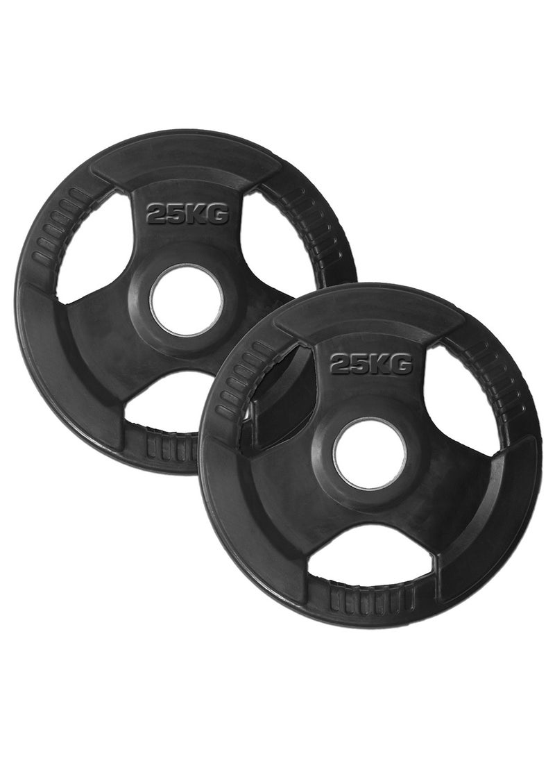 باورماكس فيتنيس زوج من ألواح الأوزان الأولمبية المطلية بالمطاط PowerMax Fitness PRO-25 بوزن 25 كجم 