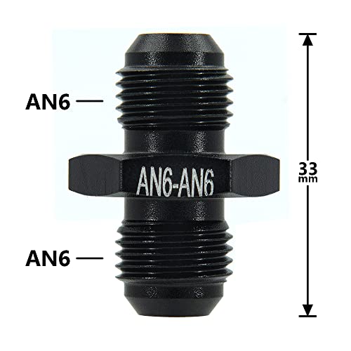 CNRAQR 6AN Male to 6AN Male Fuel Hose Fitting Adapter Straight Flare Coupler Aluminum Black 4Pcs - Image 3